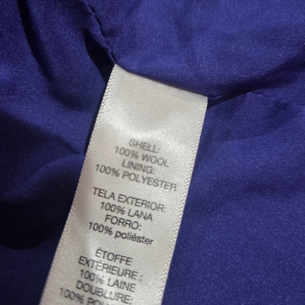 CHICOS Boiled 100% Wool Moto Jacket Lined Women's Size 3 Purple Twilight - Picture 8 of 11